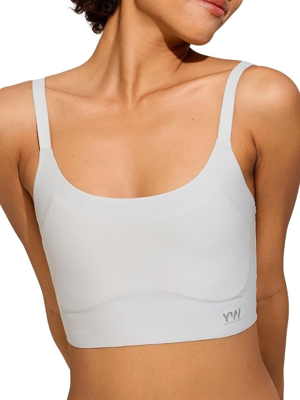 Seamless Scoop Neck Bralette in Light Gray